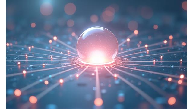 Abstract illustration of data security and privacy, with intertwining lines forming a protective shield around personal information.